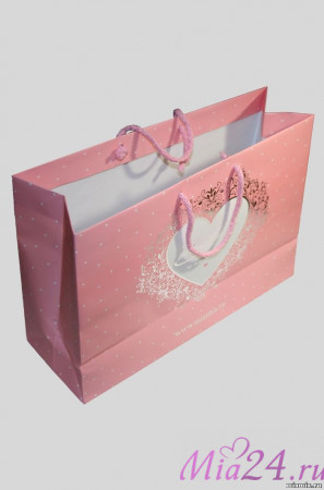 Подарочный пакет розовый