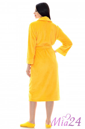 Домашний халат женский длинный из микрофибры S-Family 68-C желтый