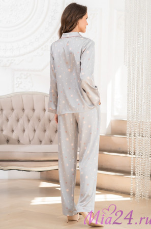 Комплект домашний женский с брюками Mia-Mella "Julia" 7076 серые звезды