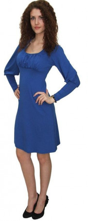 Платье женское с длинным рукавом на манжетах Серебряная ладья 1007 синий