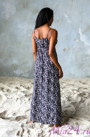 Платье домашнее женское из вискозы Mia-Mia "Nina" 16458 синий