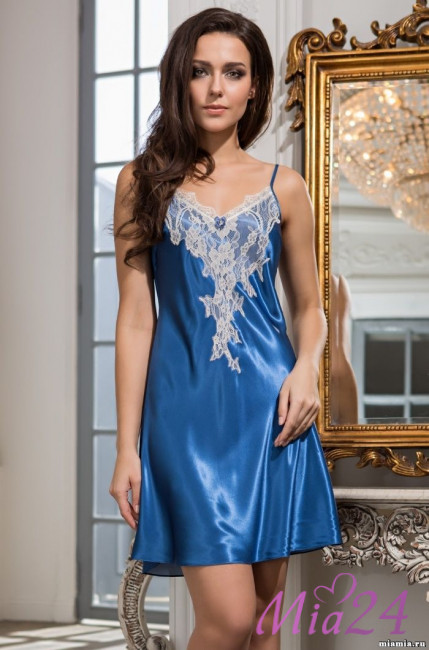 Сорочка шелковая Mia-Amore "Chantal" 3190 синий