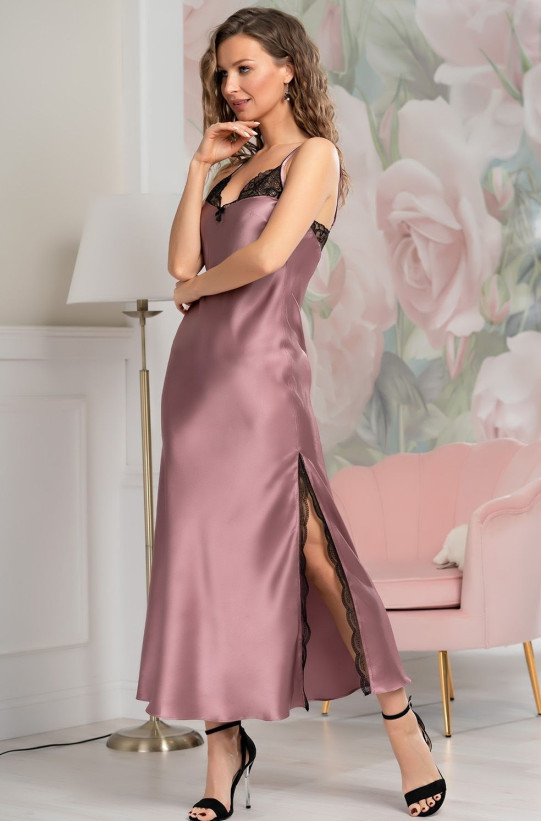 Сорочка длинная шелковая Mia-Amore "Olivia" 3648 античная роза