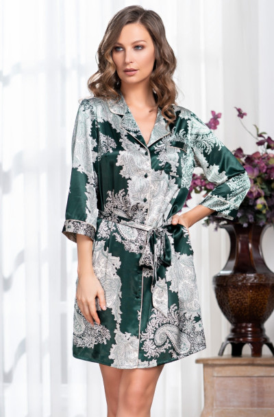 Халат шелковый на пуговицах Mia-Amore "Agata" 3707