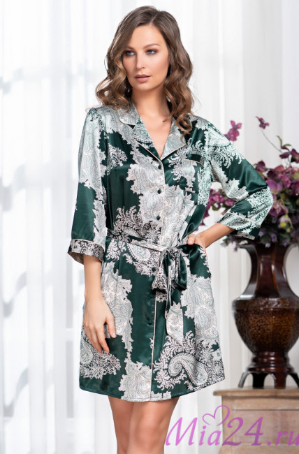 Халат шелковый на пуговицах Mia-Amore "Agata" 3707 Халат шелковый на пуговицах Mia-Amore "Agata" 3707