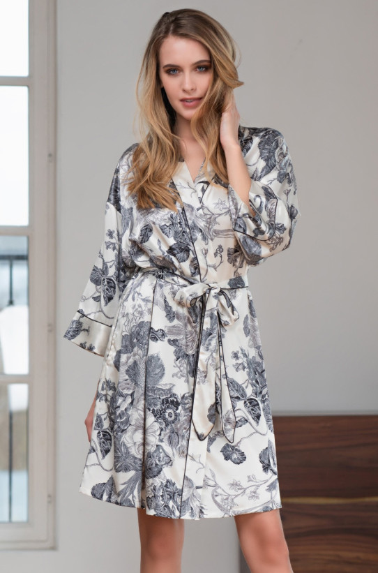 Халат шелковый Mia Amore "Letual" 3433 молочный