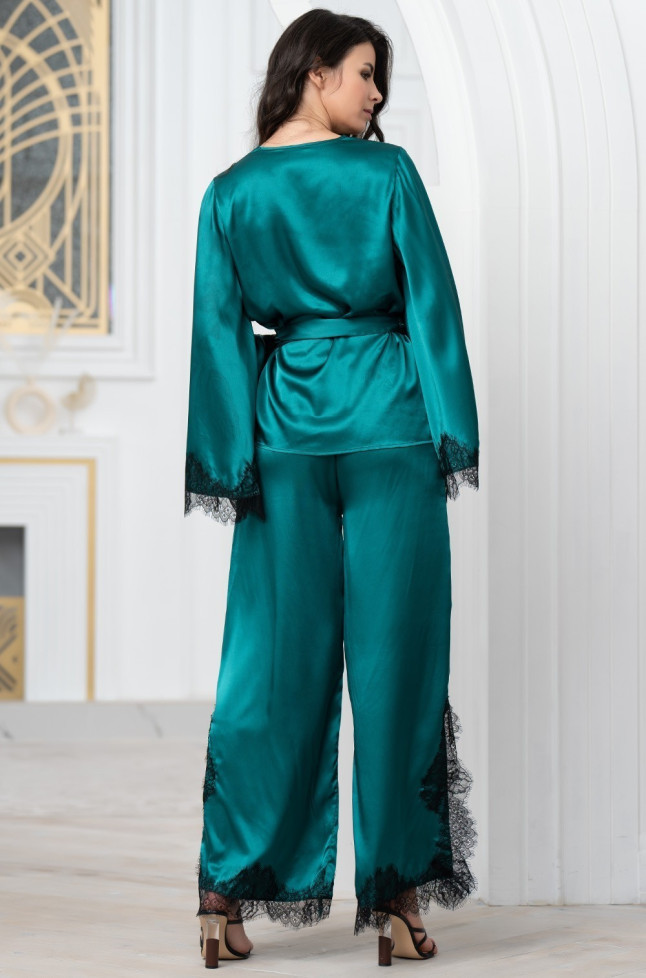 Пижамный женский комплект с брюками Mia-Amore "Windsor" 3886 изумруд