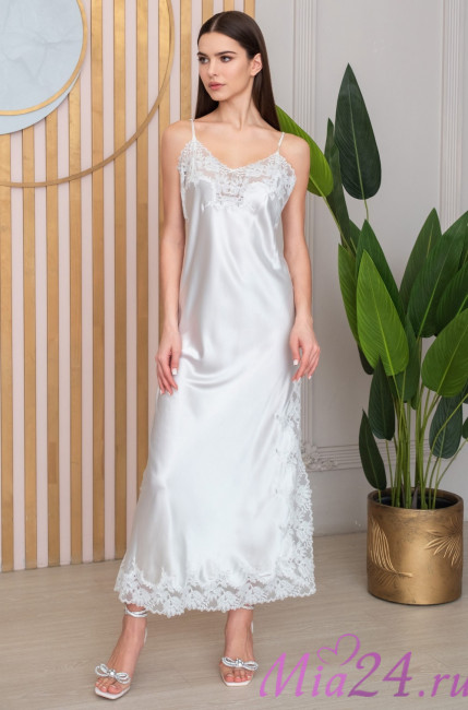 Сорочка женская длинная шелковая Mia-Amore "Adelina" 4175 белый Сорочка женская длинная шелковая Mia-Amore "Adelina" 4175 белый