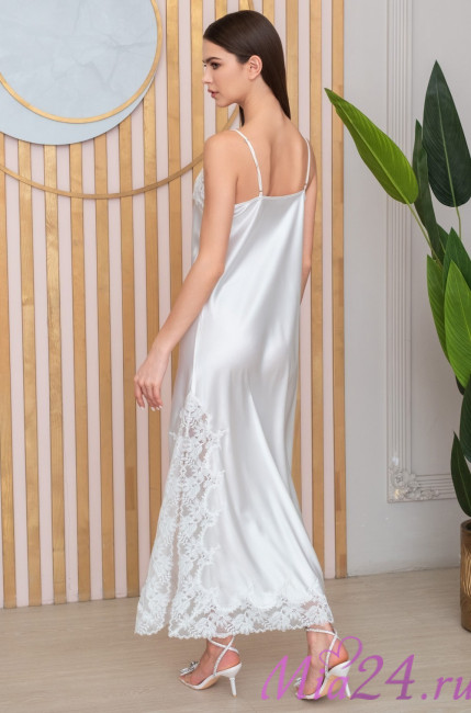 Сорочка женская длинная шелковая Mia-Amore "Adelina" 4175 белый Сорочка женская длинная шелковая Mia-Amore "Adelina" 4175 белый