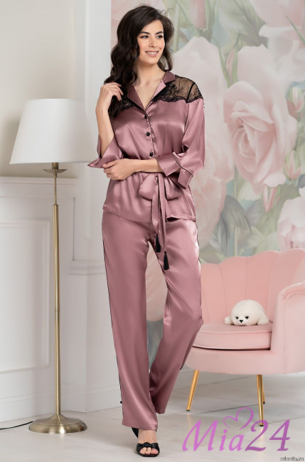 Комплект домашний шелковый Mia-Amore "Olivia" 3646 античная роза Комплект домашний шелковый Mia-Amore "Olivia" 3646 античная роза