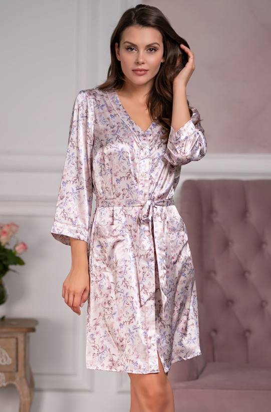 Халат на пуговицах шелковый Mia-Amore "Vladlena" 3597