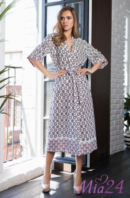 Халат женский длинный из вискозы Mia-Mia "Ariana" 16339 белый 