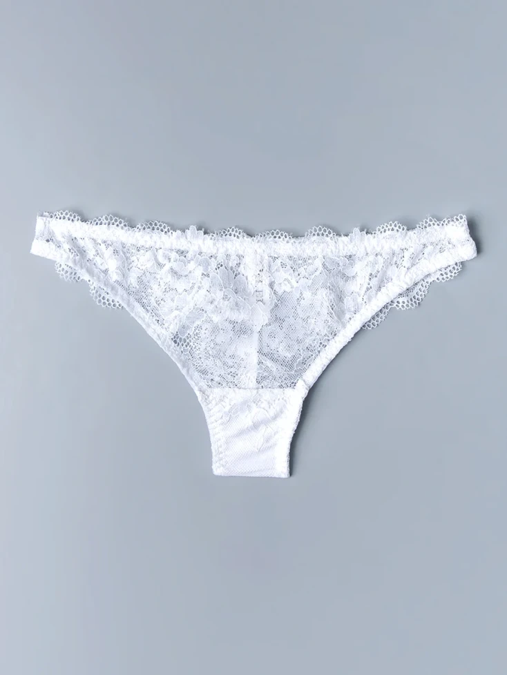 Трусы-бразильяна женские Sielei Wonder Lace 2457 - кружевные, белые 
