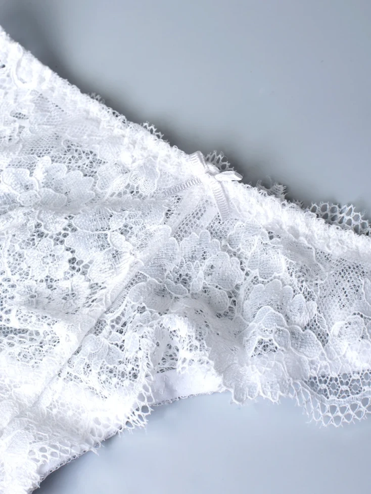 Трусы-бразильяна женские Sielei Wonder Lace 2457 - кружевные, белые 