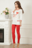 728 Пижама женская "Cleo" молочный, красный