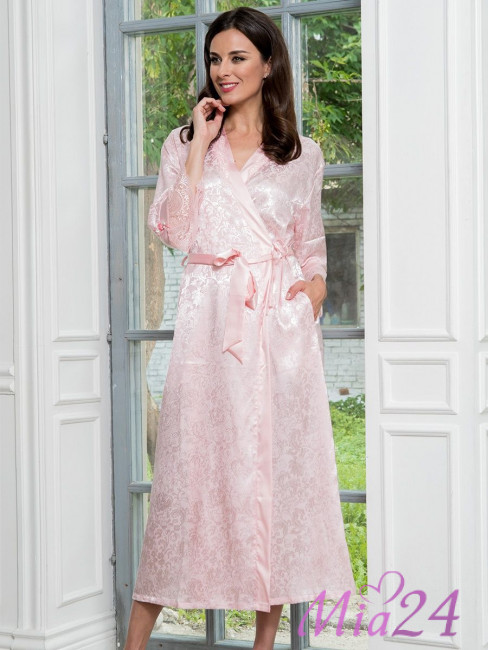 Халат длинный женский Mia Amore "Angelina" 9539 розовый