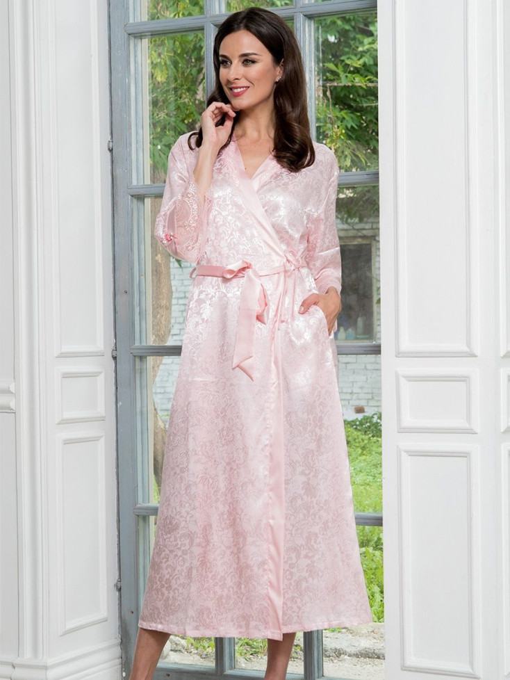 Халат длинный женский Mia Amore "Angelina" 9539 розовый