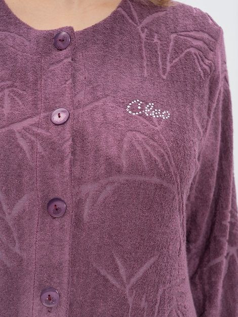  Халат женский на пуговицах "Cleo" 1213 сливовый