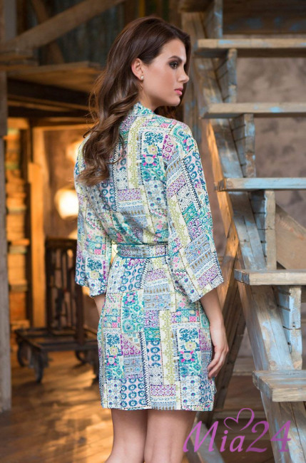 Халат домашний женский из вискозы Mia-Mia "Daniella" 16203 зеленый