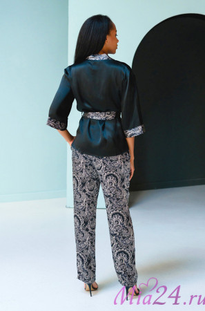 Комплект домашний женский шелковый с брюками Mia-Mia "Vanda"15188