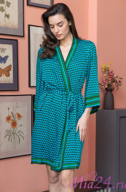 Халат короткий женский из вискозы с шелком Mia-Amore "Kaili" 5033 Халат короткий женский из вискозы с шелком Mia-Amore "Kaili" 5033