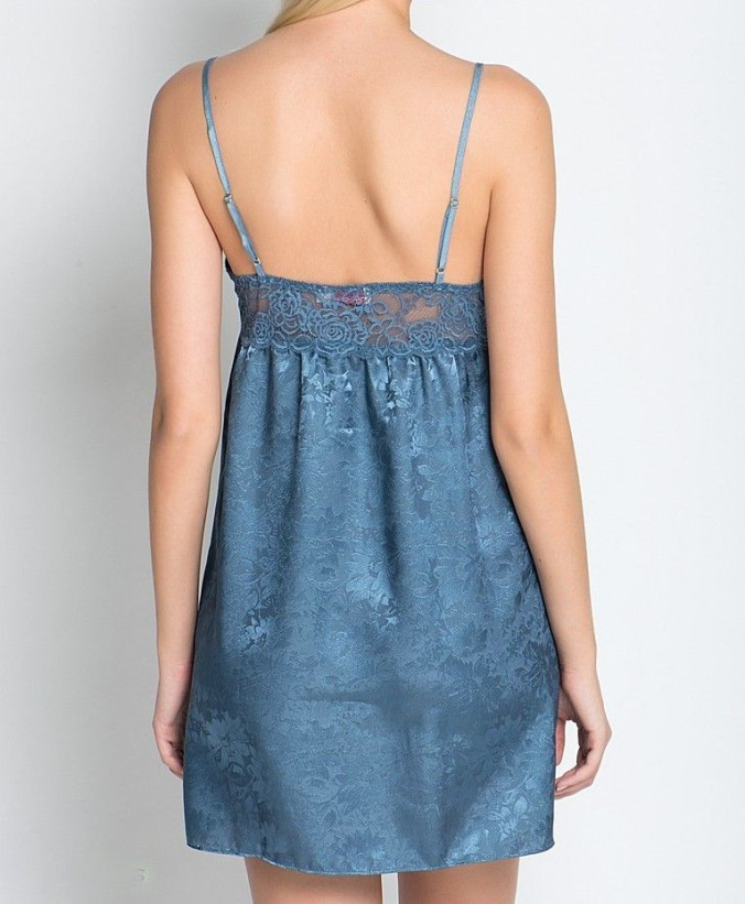 Сорочка короткая из жаккарда Mia-Mia "Anabel" 17114 серо-голубой