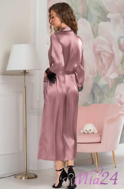 Халат на пуговицах длинный шелковый Mia-Amore "Olivia" 3649 античная роза Халат на пуговицах длинный шелковый Mia-Amore "Olivia" 3649 античная роза