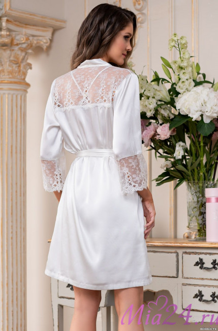 Халат шелковый Mia-Amore "Edita" 3673 белый Халат шелковый Mia-Amore "Edita" 3673 белый