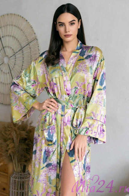 Халат длинный шелковый Mia-Amore "Iolanta" 3959