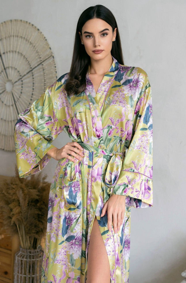 Халат длинный шелковый Mia-Amore "Iolanta" 3959