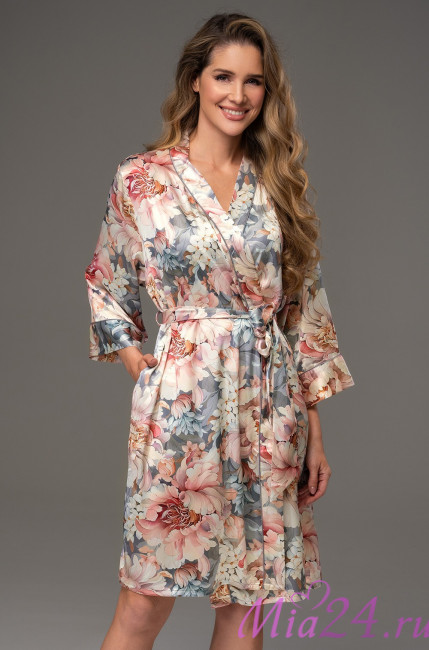 Халат-кимоно короткий женский Florin 4483 'Mia-Amore' - шелковый Халат-кимоно короткий женский Florin 4483 'Mia-Amore' - шелковый