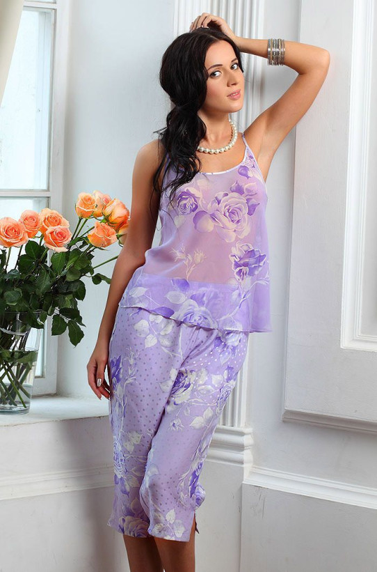 Пижама шелковая Mia-Mia "Violetta" 5762 сиреневый