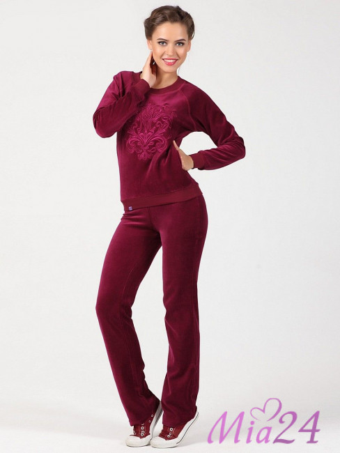 1502 Костюм из велюра Barocco бордовый 1502 Костюм из велюра Barocco бордовый