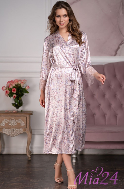 Халат длинный шелковый Mia-Amore "Vladlena" 3599