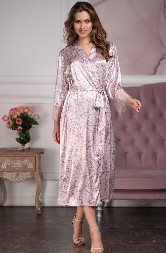 Халат длинный шелковый Mia-Amore "Vladlena" 3599
