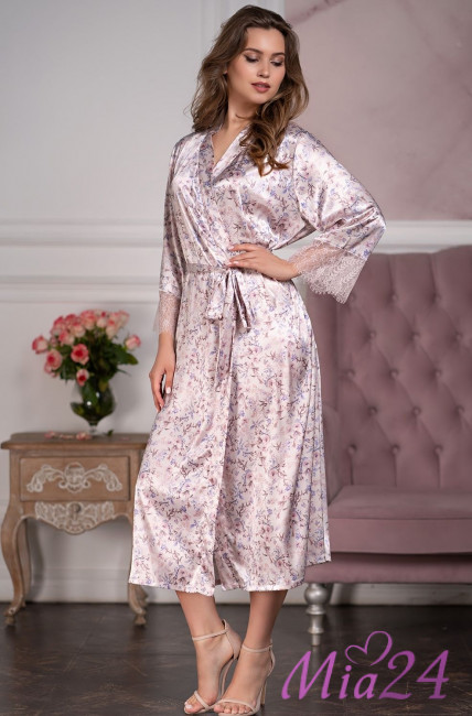 Халат длинный шелковый Mia-Amore "Vladlena" 3599