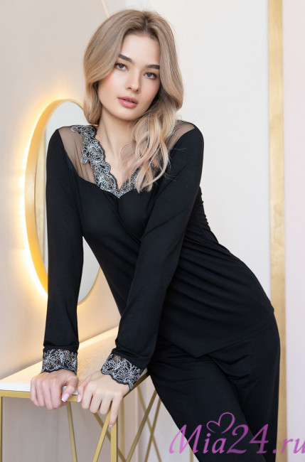 Комплект домашний женский с брюками Mia-Amore Nuar 6246 черный