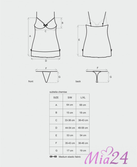 Сорочка прозрачная с трусиками Obsessive "Subtelia" черная Сорочка прозрачная с трусиками Obsessive "Subtelia" черная