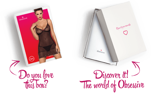 Сорочка прозрачная с трусиками Obsessive "Subtelia" черная