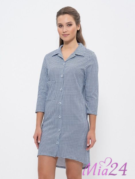 895 Халат на пуговицах "Cleo" клетка