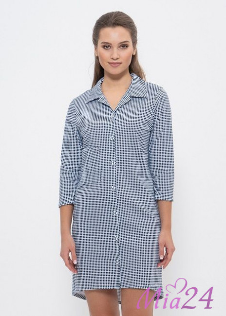 895 Халат на пуговицах "Cleo" клетка