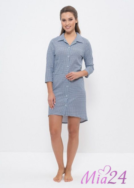 895 Халат на пуговицах "Cleo" клетка