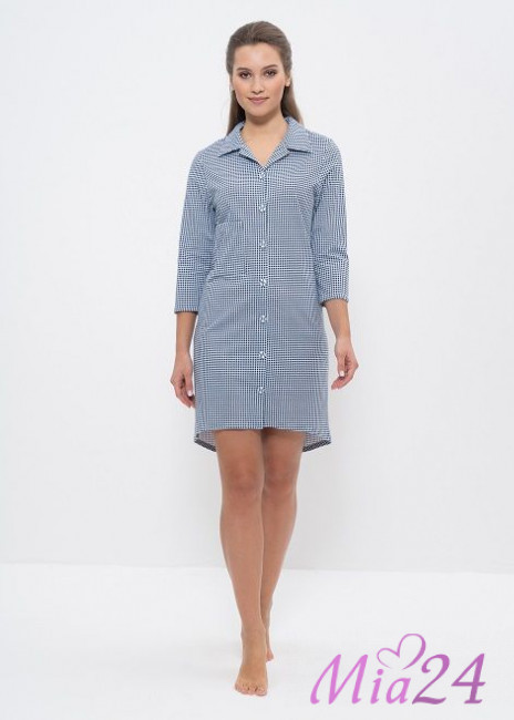 895 Халат на пуговицах "Cleo" клетка