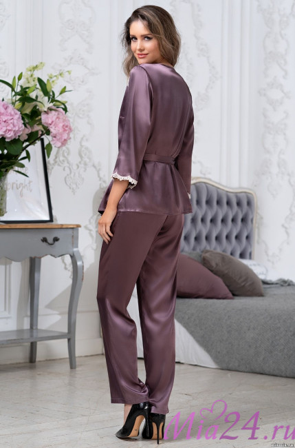 Комплект-тройка шелковый женский Mia-Amore "Brigitte" 3686 сливовый Комплект-тройка шелковый женский Mia-Amore "Brigitte" 3686 сливовый