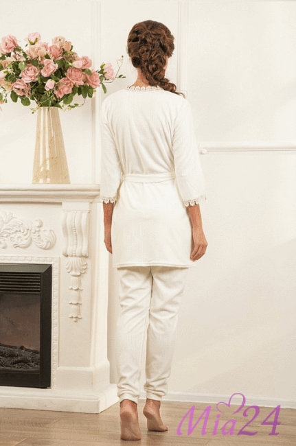 Пижама женская из флиса "Cleo" 718  молочный