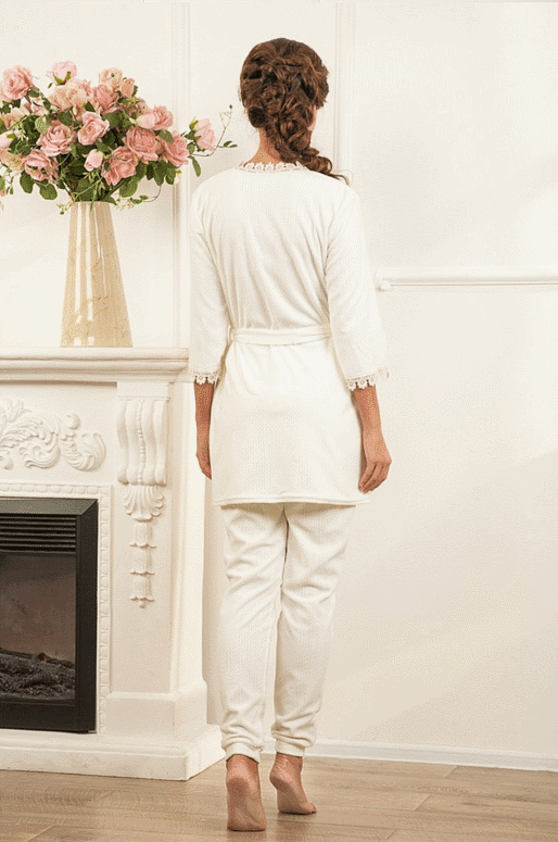 Пижама женская из флиса "Cleo" 718  молочный