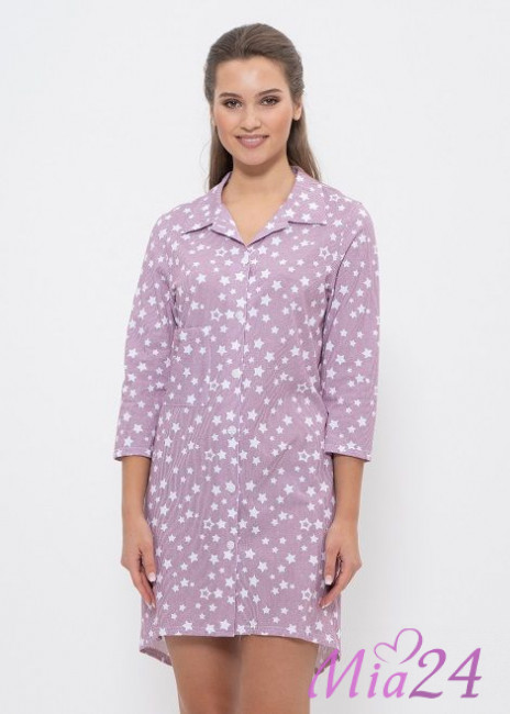 895 Халат на пуговицах "Cleo" бордо/белый 895 Халат на пуговицах "Cleo" бордо/белый