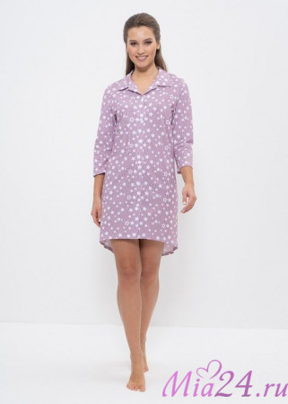 895 Халат на пуговицах "Cleo" бордо/белый