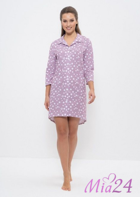 895 Халат на пуговицах "Cleo" бордо/белый 895 Халат на пуговицах "Cleo" бордо/белый