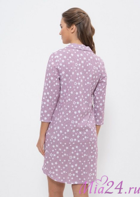 895 Халат на пуговицах "Cleo" бордо/белый 895 Халат на пуговицах "Cleo" бордо/белый